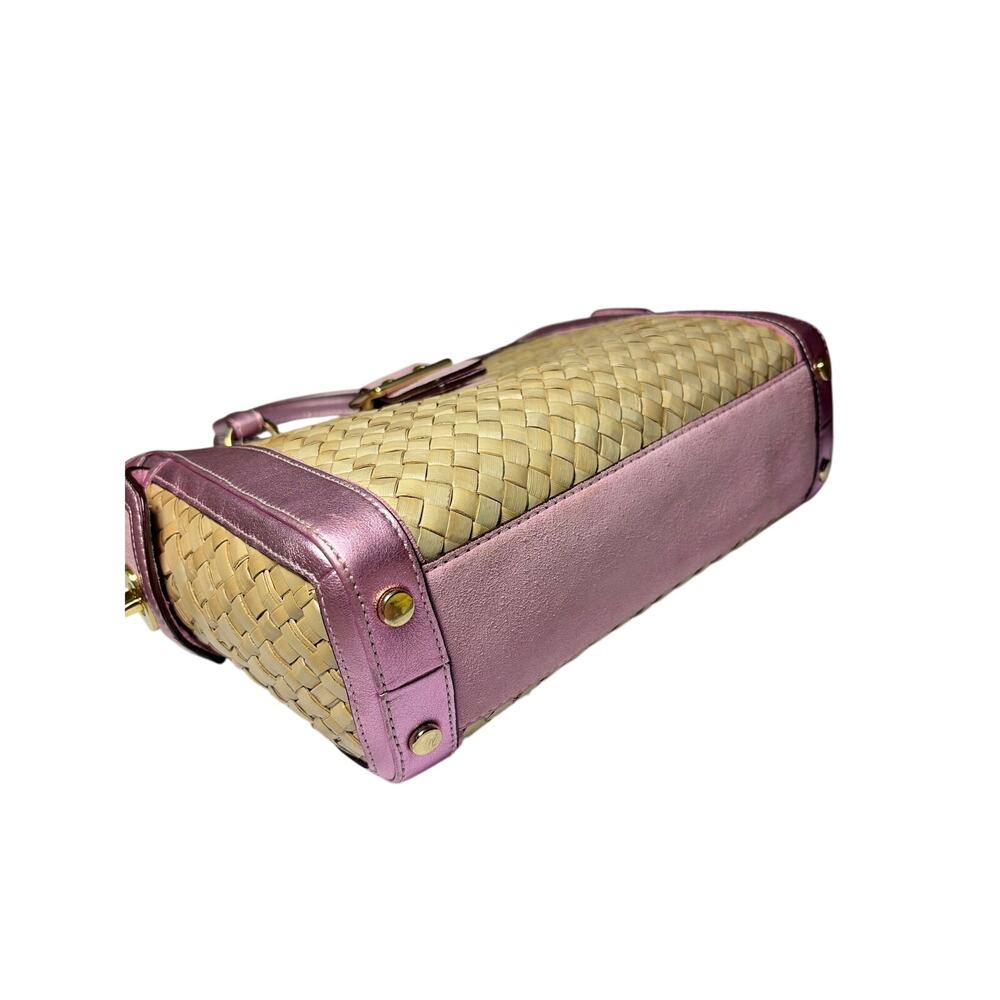 Coach Hamptons  LIMITED  EDITION 2004 straw weave metallic pink  EUC - Picture 3 of 12